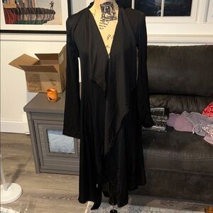Elegant Black Drape Cardigan